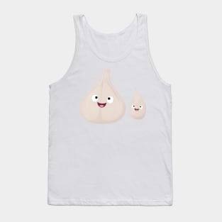 Cute garlic cartoon vegetable illustration Tank Top